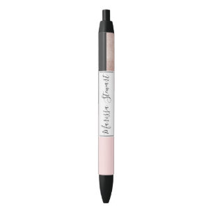 Stylo Noir Géométrie moderne Rose Gold Black Blush