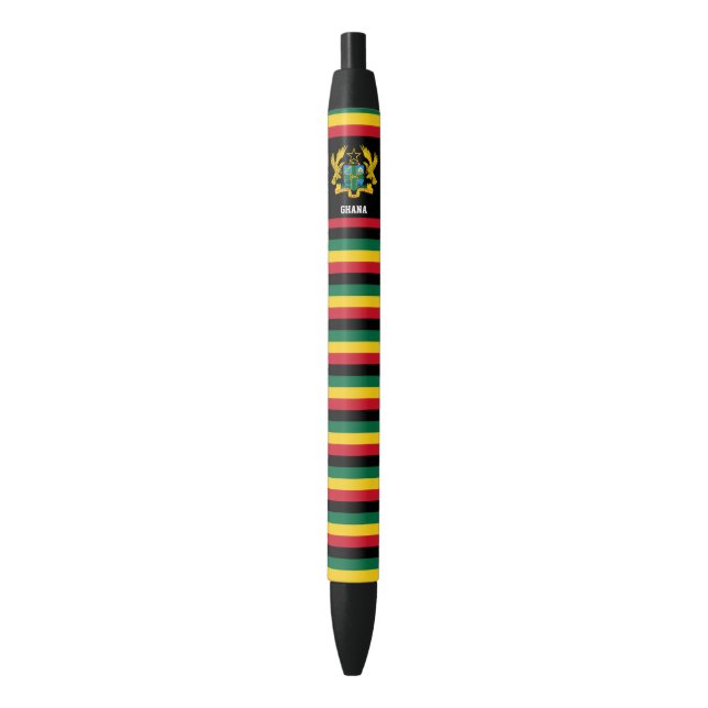 Stylo Noir Ghana Drapeau mignon Patriotique (devant Vertical)