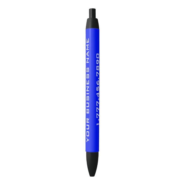 Stylo Noir GMF bleu personnalisé (devant Vertical)