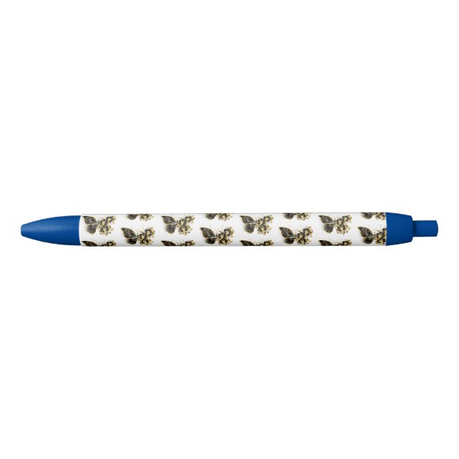 Stylo Noir Gold flower Butterfly with Black Orchid (Devant)