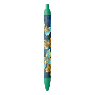 Stylo Noir Golden butterflies