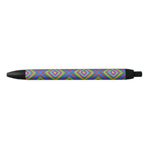 Stylo Noir Graphique de motif géométrique carré moderne et co