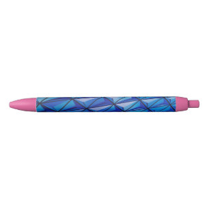Stylo Noir grille d'angle bleu