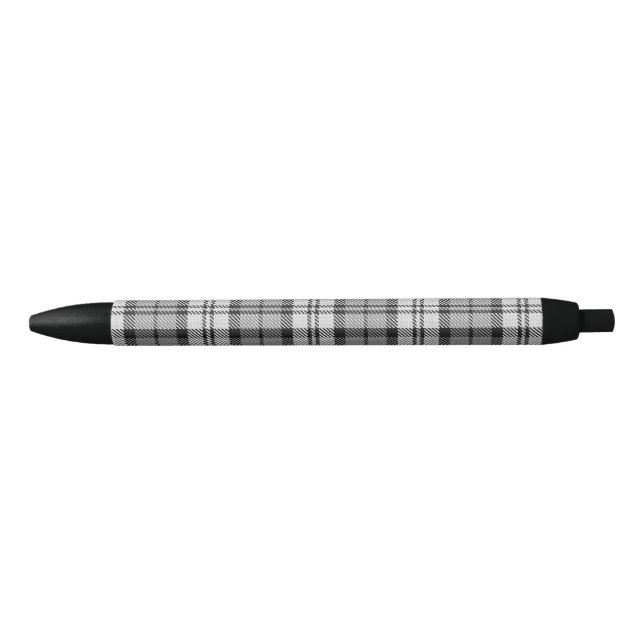 Stylo Noir Gris Blackwatch Tartan Design Plaid (Devant)