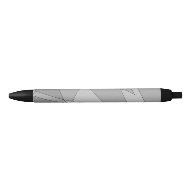 Stylo Noir Gris géométrique (Devant)