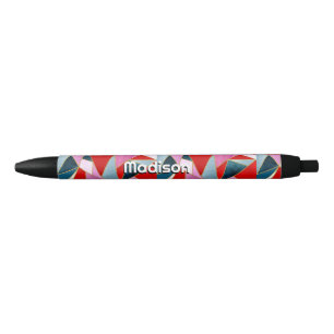 Stylo Noir gris rouge chic abstrait
