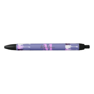 Stylo Noir Guitare électrique acoustique violet rose monogram