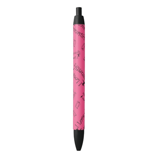 Stylo Noir Gymnastique d'amour du rose I (devant Vertical)