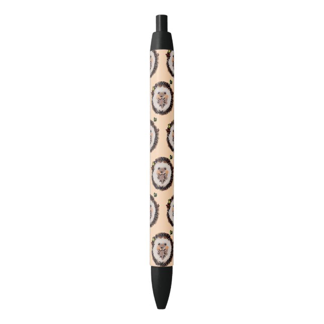 Stylo Noir hérisson doux et adorable (devant Vertical)