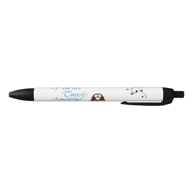 Stylo Noir Hibou de Merci personnalisé (Bas)