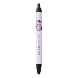 Stylo Noir Hibou lunatique mignon