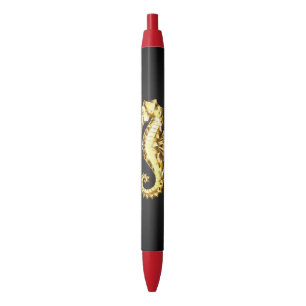 Stylo Noir Hippocampe Polygonal Or