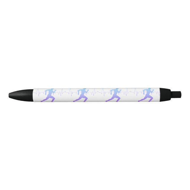 Stylo Noir Homme Coureurs Silhouette Gradient Heartbeat (Devant)