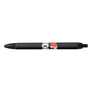 Stylo Noir I Love My Mom TShirt avec grand coeur rouge