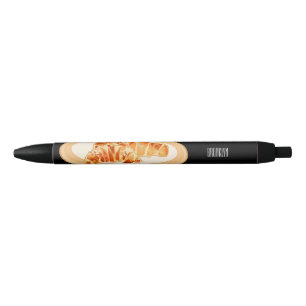 Stylo Noir Illustration de dessin animé de croissant