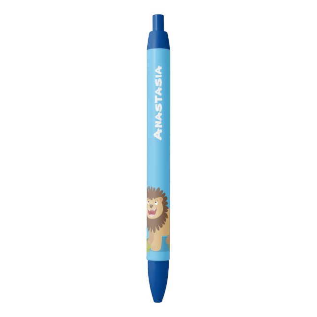 Stylo Noir Illustration de l'effervescence de lions heureux (devant Vertical)