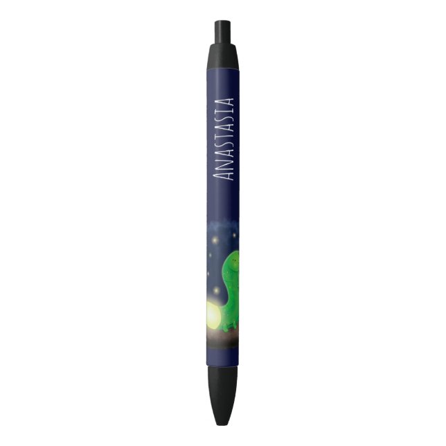 Stylo Noir Illustration du ver vert mou (devant Vertical)
