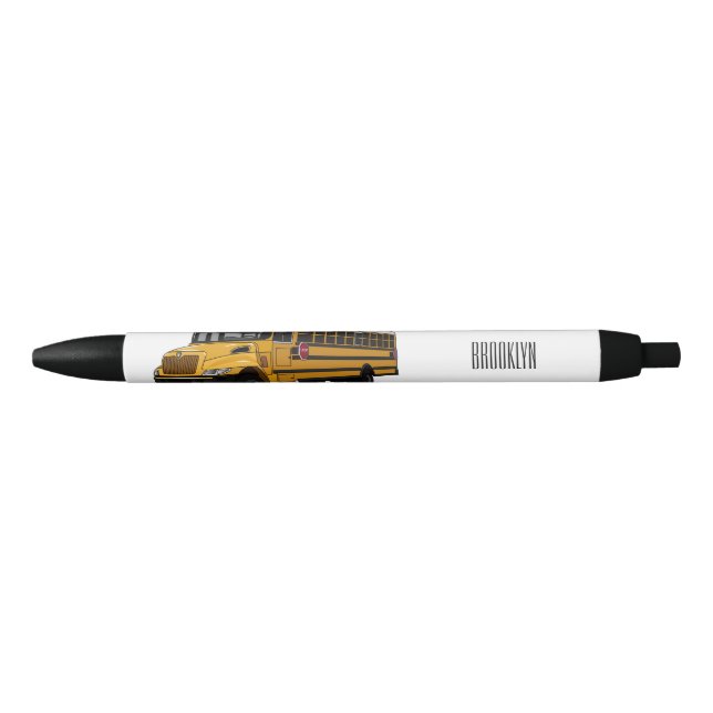 Stylo Noir Illustration d'un autobus scolaire (Devant)