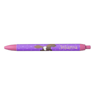 Stylo Noir Illustration d'un poney de Shetland mignon