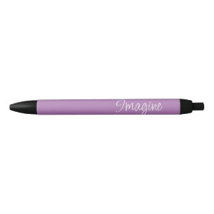 Stylo Noir "Imagine" Phrase Lavender Purple Arrière - plan