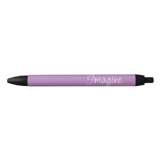 Stylo Noir "Imagine" Phrase Lavender Purple Arrière - plan