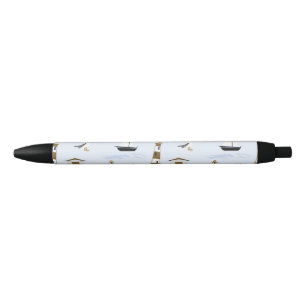 Stylo Noir Impression Nautique Festive