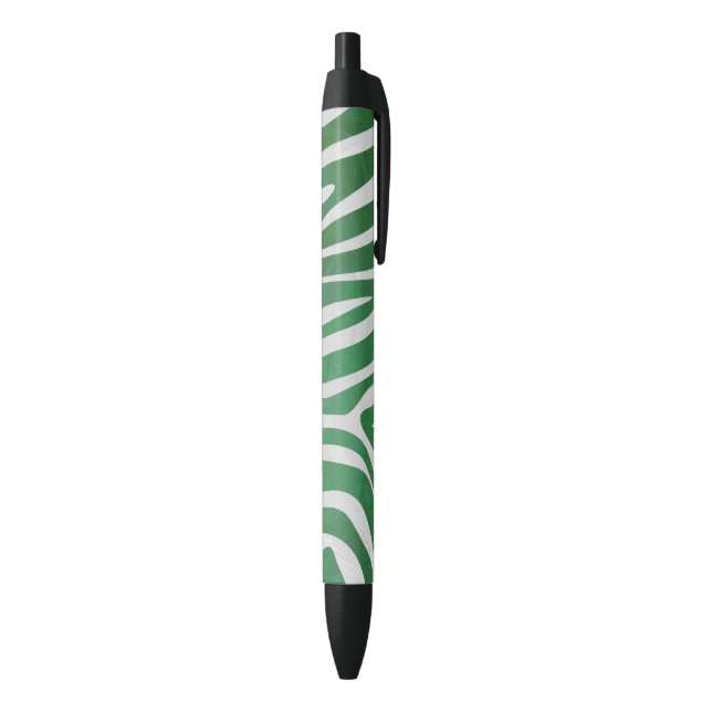 Stylo Noir Impression verte et blanche Zebra (Bas (Vertical))