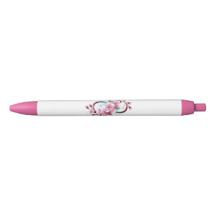 Stylo Noir Infinité avec les fleurs Sakura