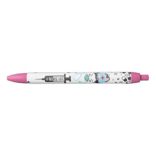 Stylo Noir Infirmière en design minimaliste