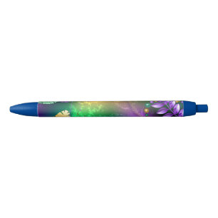 Stylo Noir Iridescente mardi gras arrière - plan avec perles
