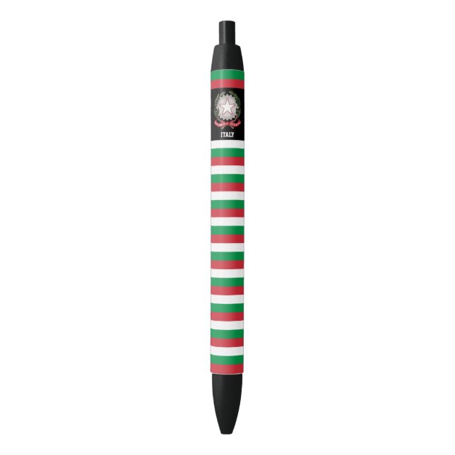Stylo Noir Italie Drapeau mignon Patriotique (devant Vertical)
