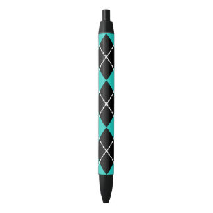 Stylo Noir Jacquard Cool rétro Turquoise Écriture stylet cade