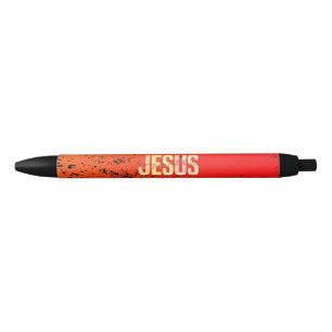 Stylo Noir Jésus, Le Chemin, La Vérité, La Vie Rétro Sunset