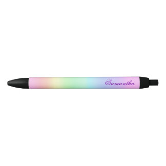 Stylo Noir Joli dégradé arc-en-ciel