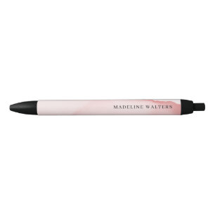 Stylo Noir Joli monogramme aquarelle rose Unique