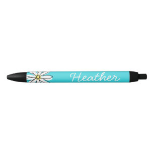Stylo Noir Joli nom personnalisé Daisy Doodle