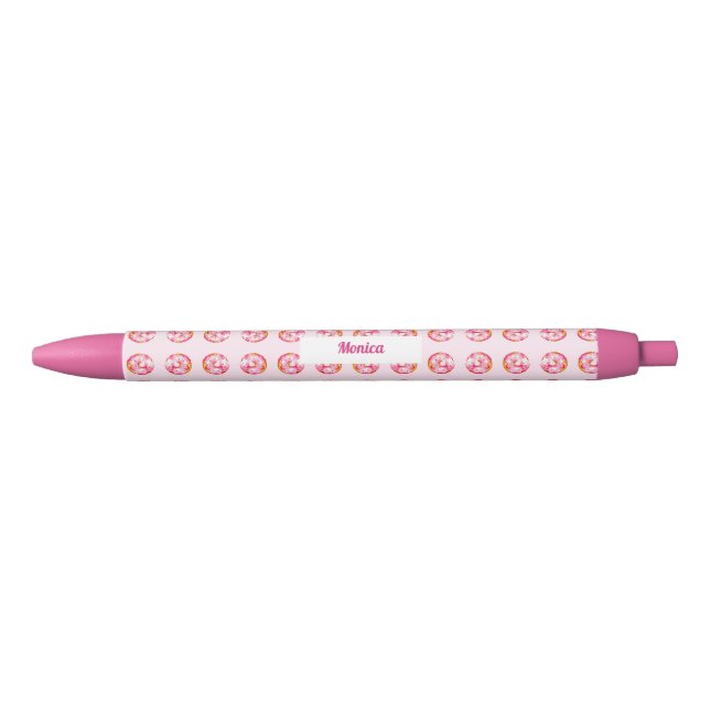 Stylo Noir Jolie beigne rose Saupoudrer Nom Personnalisé Fill (Devant)