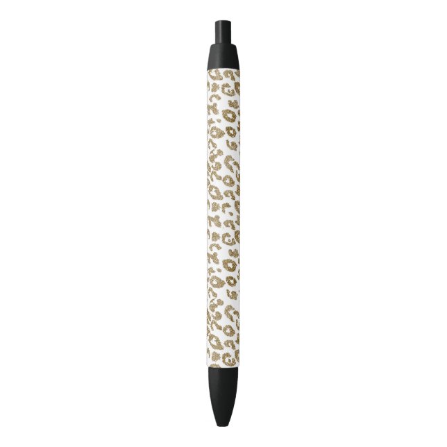 Stylo Noir Jolie Parties scintillant Empreinte de léopard ten (devant Vertical)