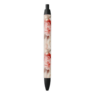 Stylo Noir Jolie rose florale crème blush rose tendre