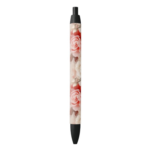Stylo Noir Jolie rose florale rose crème blush (devant Vertical)