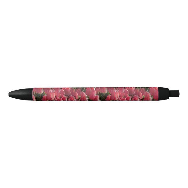 Stylo Noir Jolie tulipe rose (Devant)
