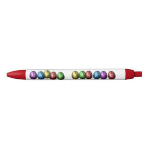 Stylo Noir Joyeux Oeufs de Pâques colorés