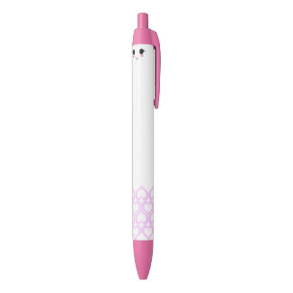 Stylo Noir Kawaii Pink Hearts Pen