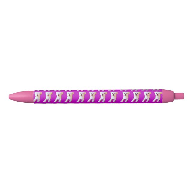 Stylo Noir Kelsey maltais pourpre préféré (Devant)