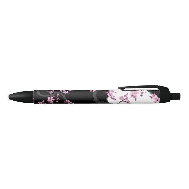 Stylo Noir Kimono japonais Sakura noir et blanc (Haut)