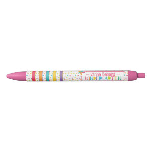 Stylo Noir Kindergarten Crayon Colors Coeurs Beurre à rayure