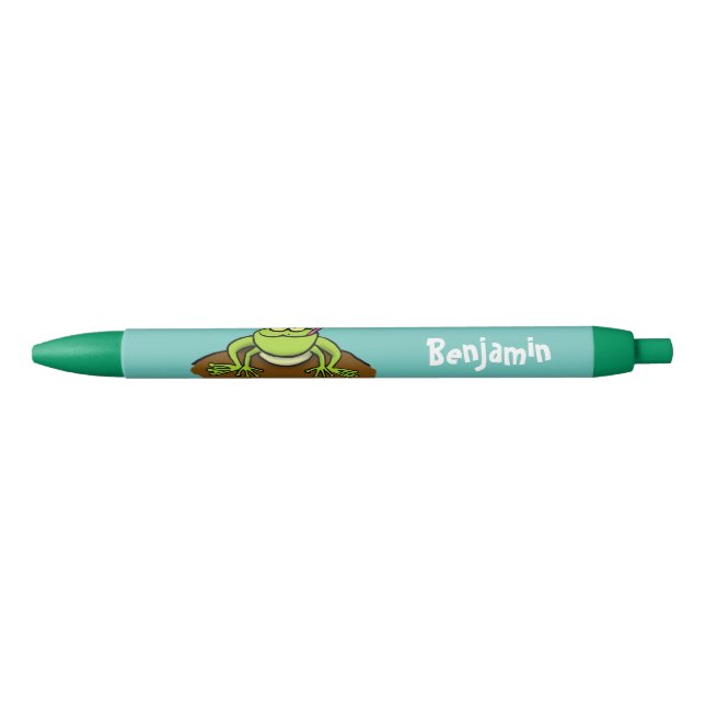 Stylo Noir La grenouille règle drôle dessin de grenouille ver (Devant)