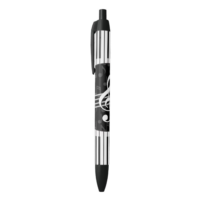 Stylo Noir La musique élégante note des clés de clef triple (Haut (Vertical))