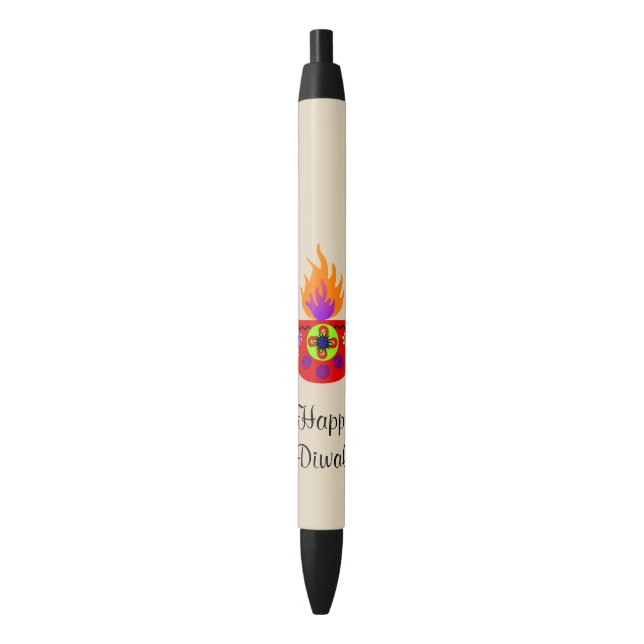 Stylo Noir Lampe colorée Diya de Diwali (devant Vertical)