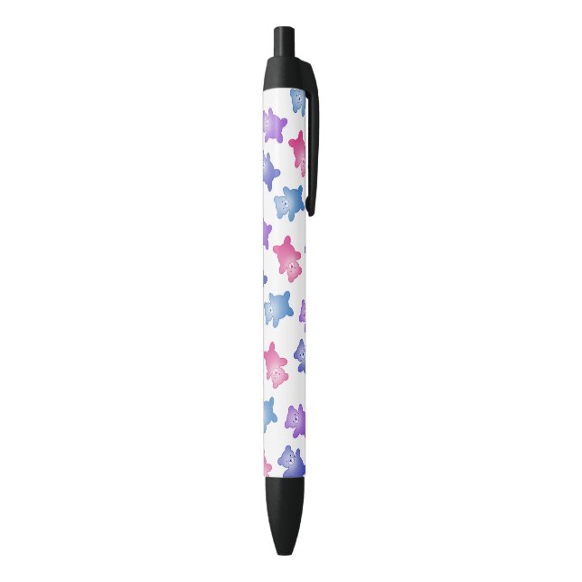 Stylo Noir L'anniversaire des enfants mignons de nounours, (Bas (Vertical))